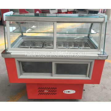 Double Temperature Salad Bar Display Refrigerated Counter